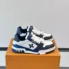 Louis Vuitton Men White And Navy Leather Sneakers product view 1