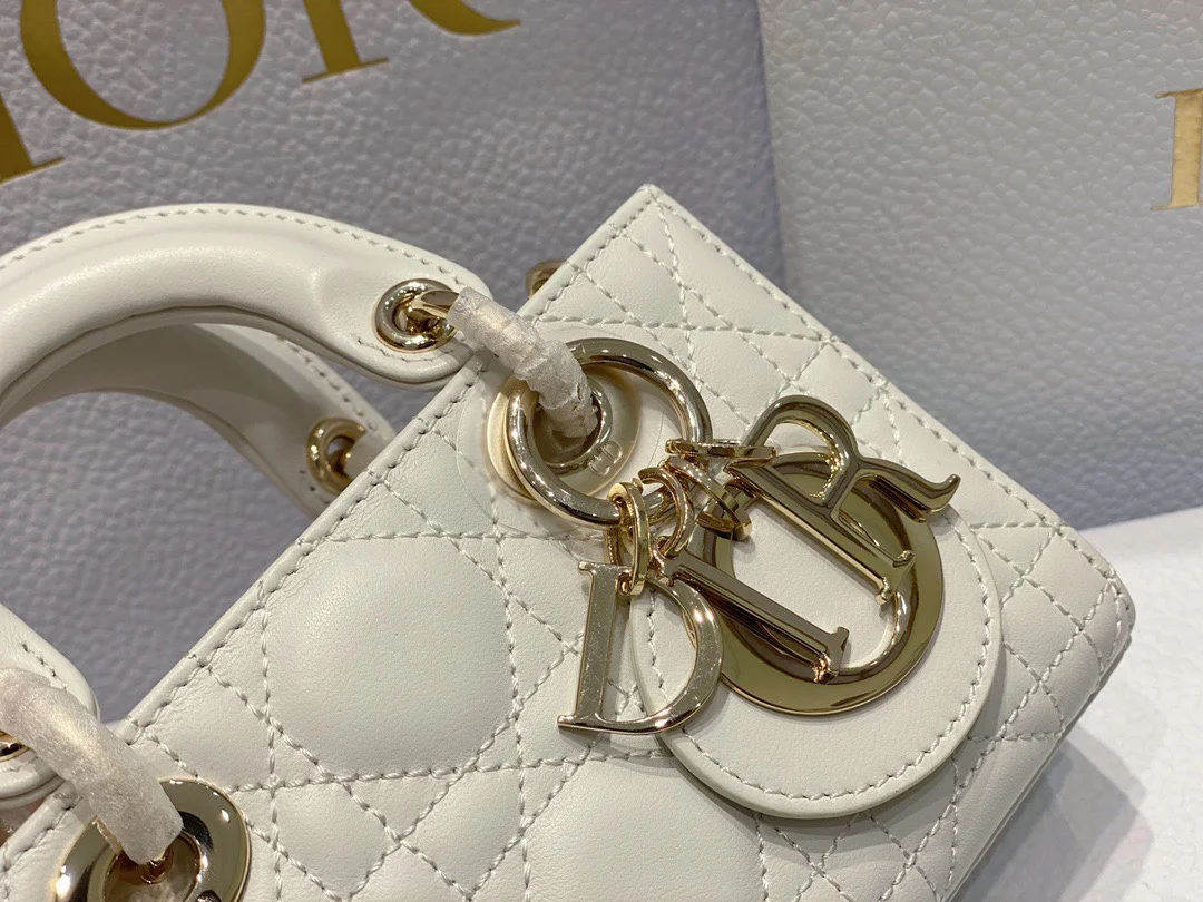 Dior Cannage Mini Top-Handle Bag White, 16.5 x 6 x 10 cm product view 4