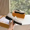 Louis Vuitton Women White Patterned Leather Loafers product view 4