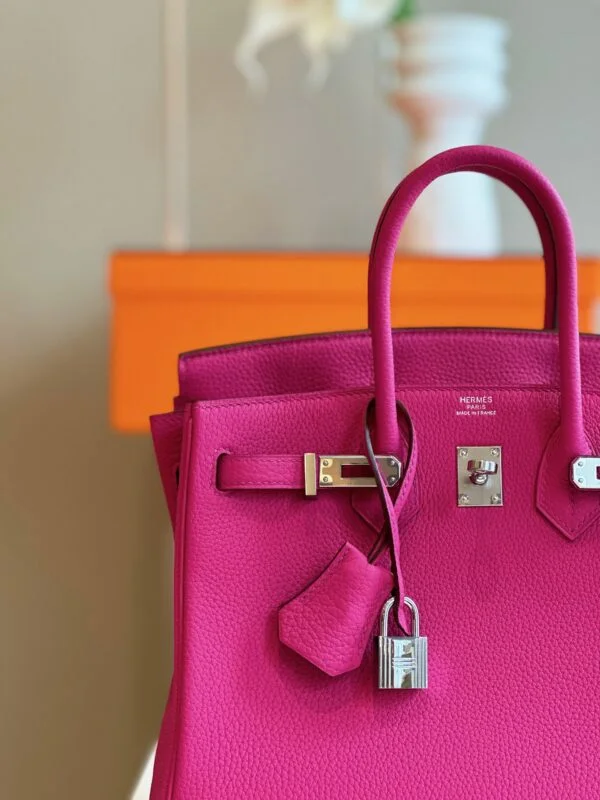 Hermès Birkin 25 Pink Togo leather Palladium Hardware Bag product view 3