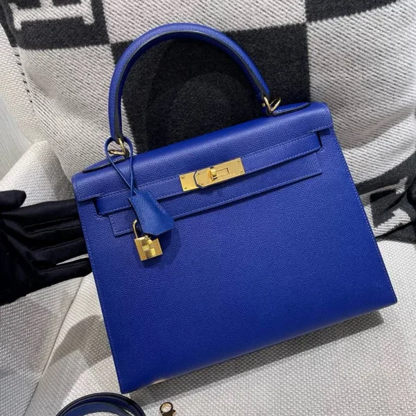 Hermès Kelly 28 Electric Blue Epsom Leather Gold Hardware Bag product photo