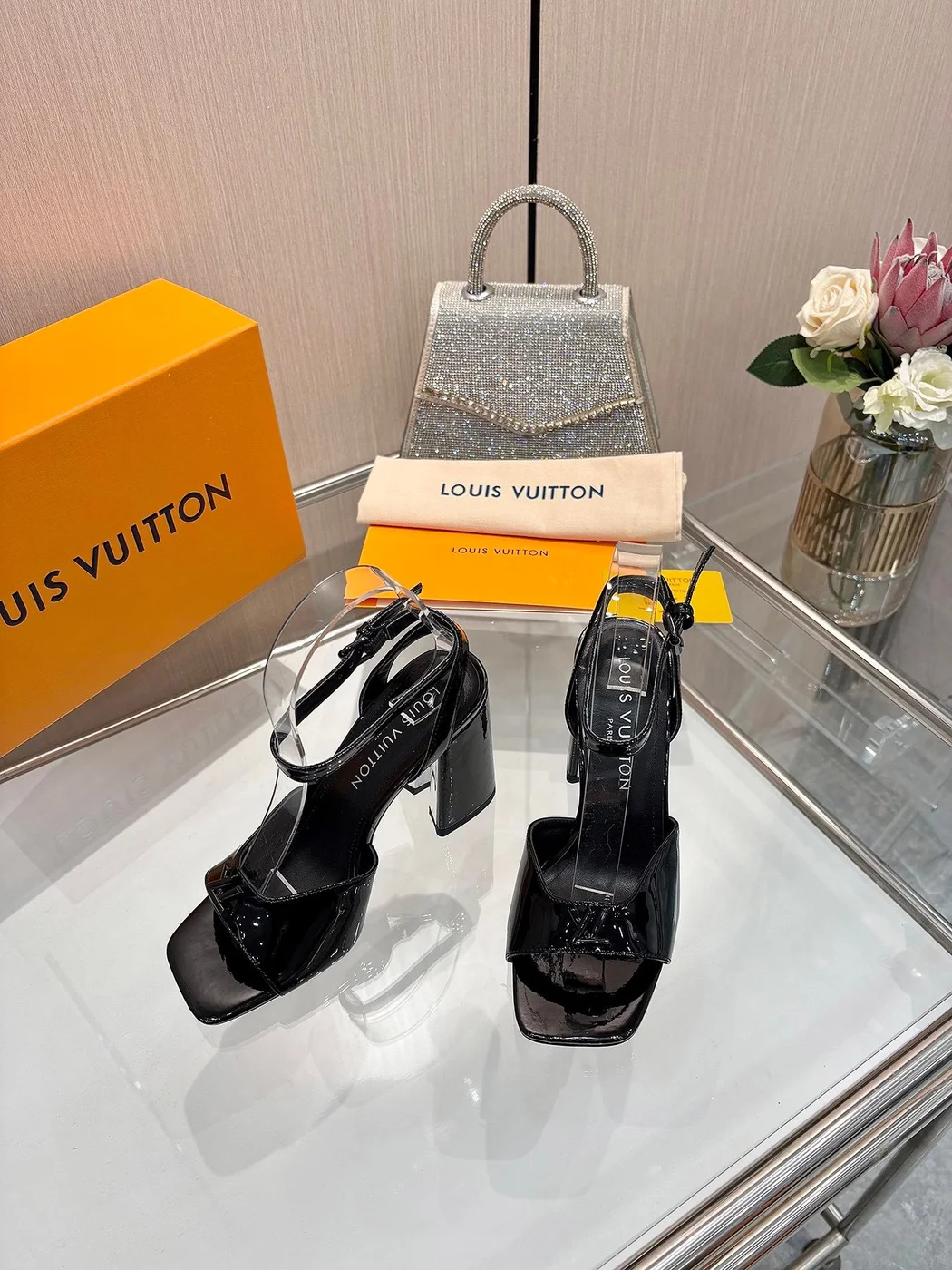 Louis Vuitton Women Black Patent Leather Heels product view 4
