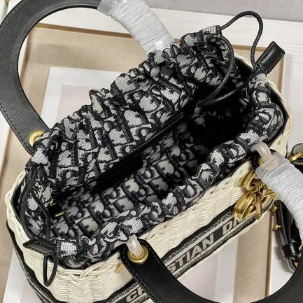 Dior Lady Wicker Bag — Black Trim product view 6