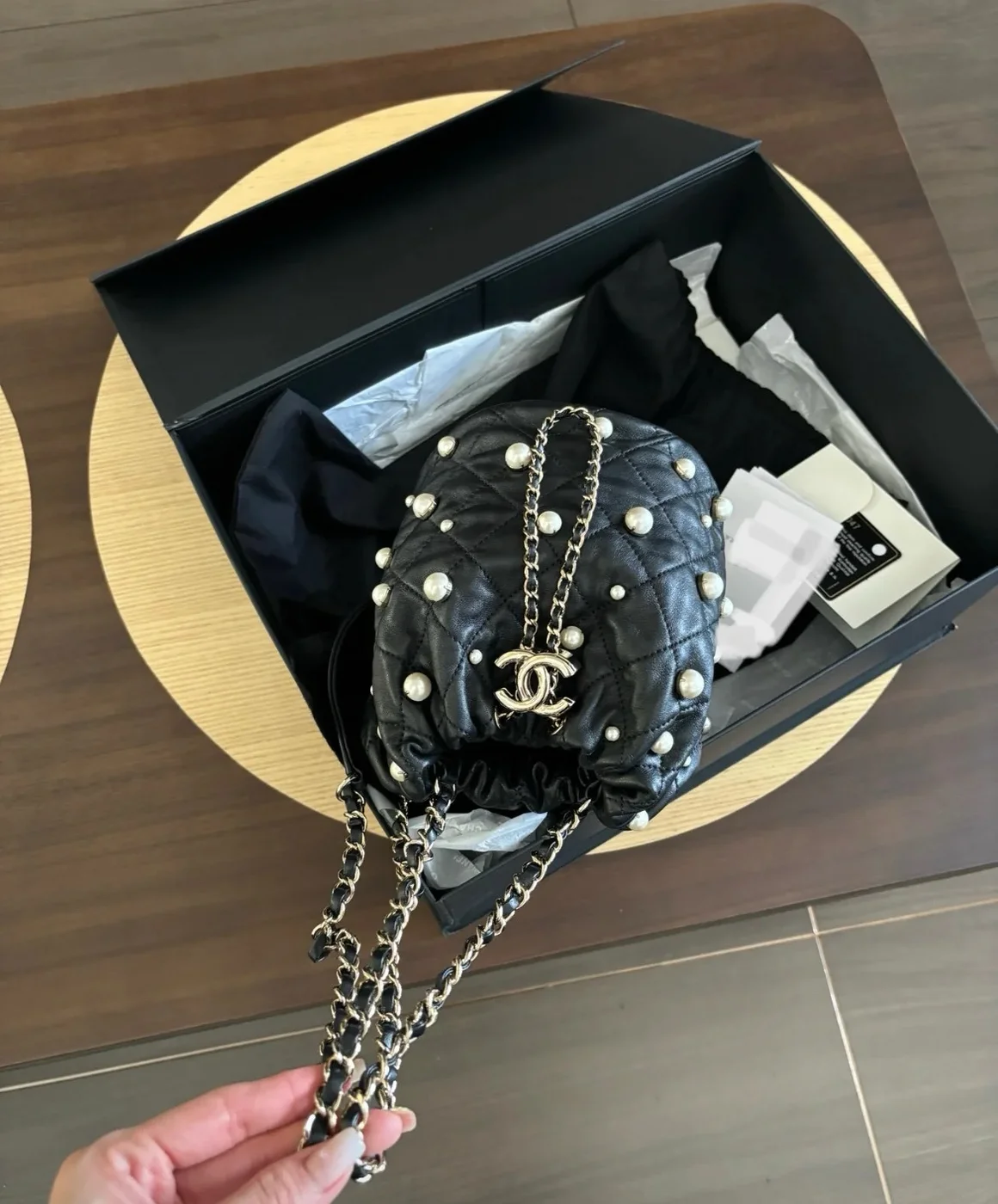 Chanel Bucket Pearl Bag SS21 product view 2