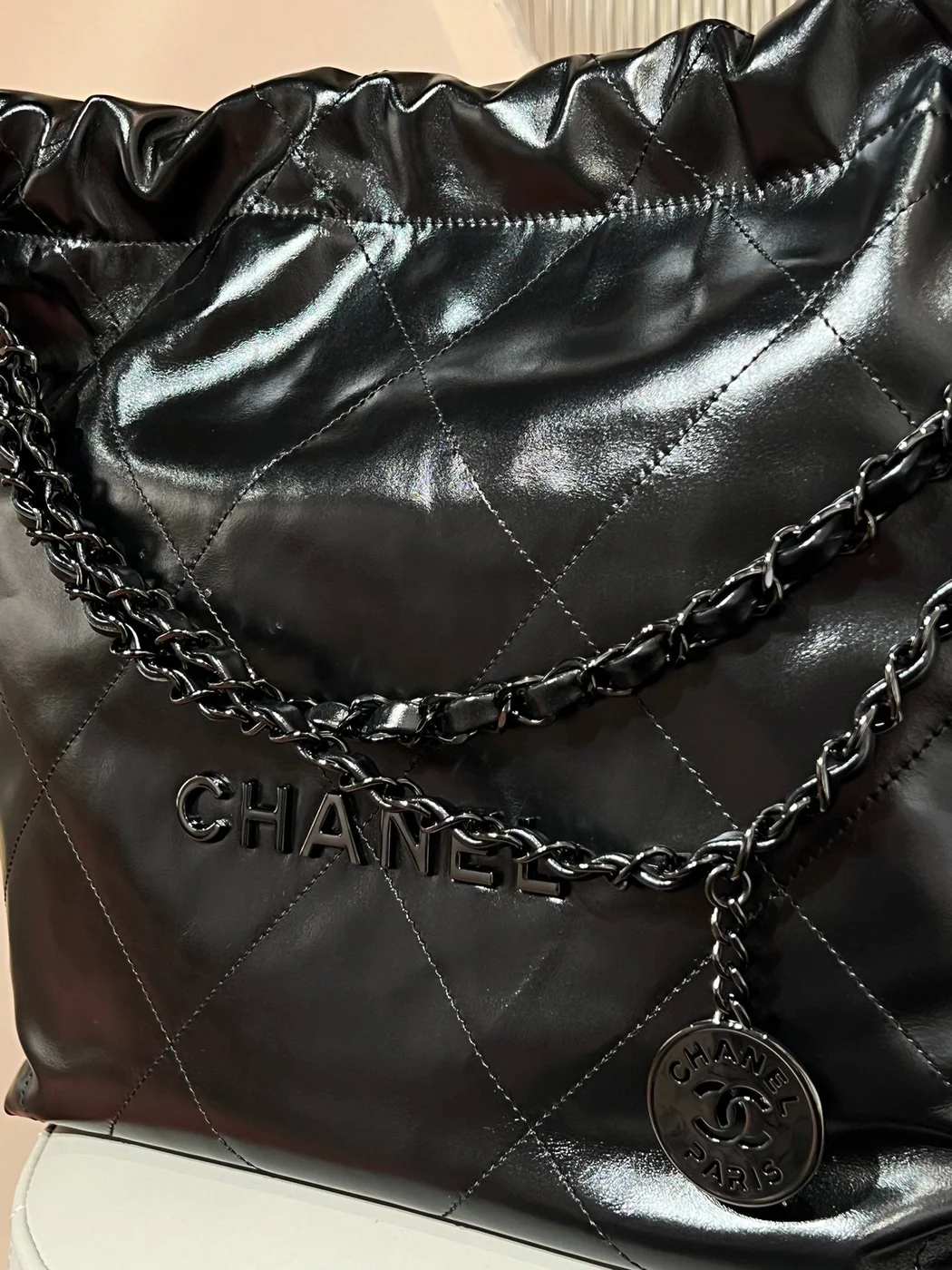 Chanel 22 Bag Black with Black Hardware product view 3
