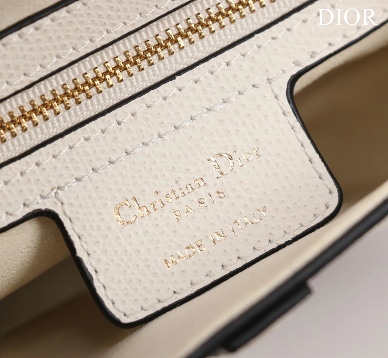 Dior Saddle Handbags White Color With Lock Yellow Gold 25x20x6.5 cm product view 7