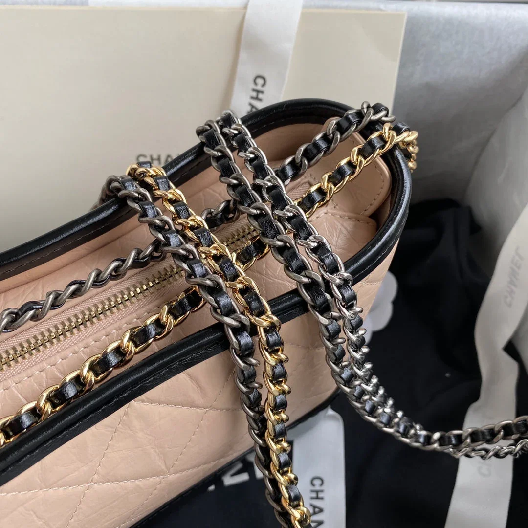 Chanel Gabrielle Mini 20 Hobo Bag In Almond Beige Mix Black product view 6