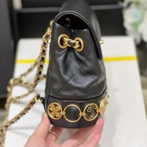 Chanel Charm Backpack Black Smooth Leather 18x18x8cm product view 7