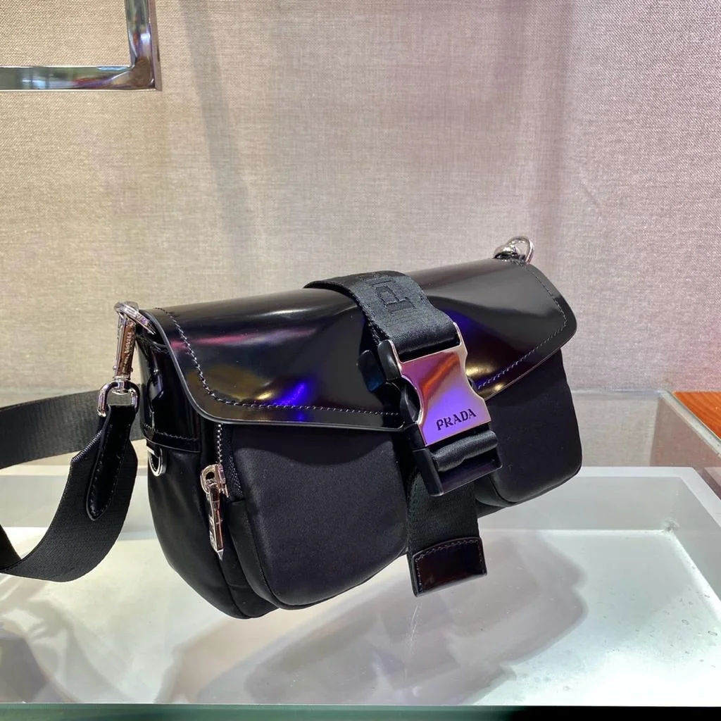 Prada Buckle Pocket Crossbody Bag Spazzolato Leather product view 2