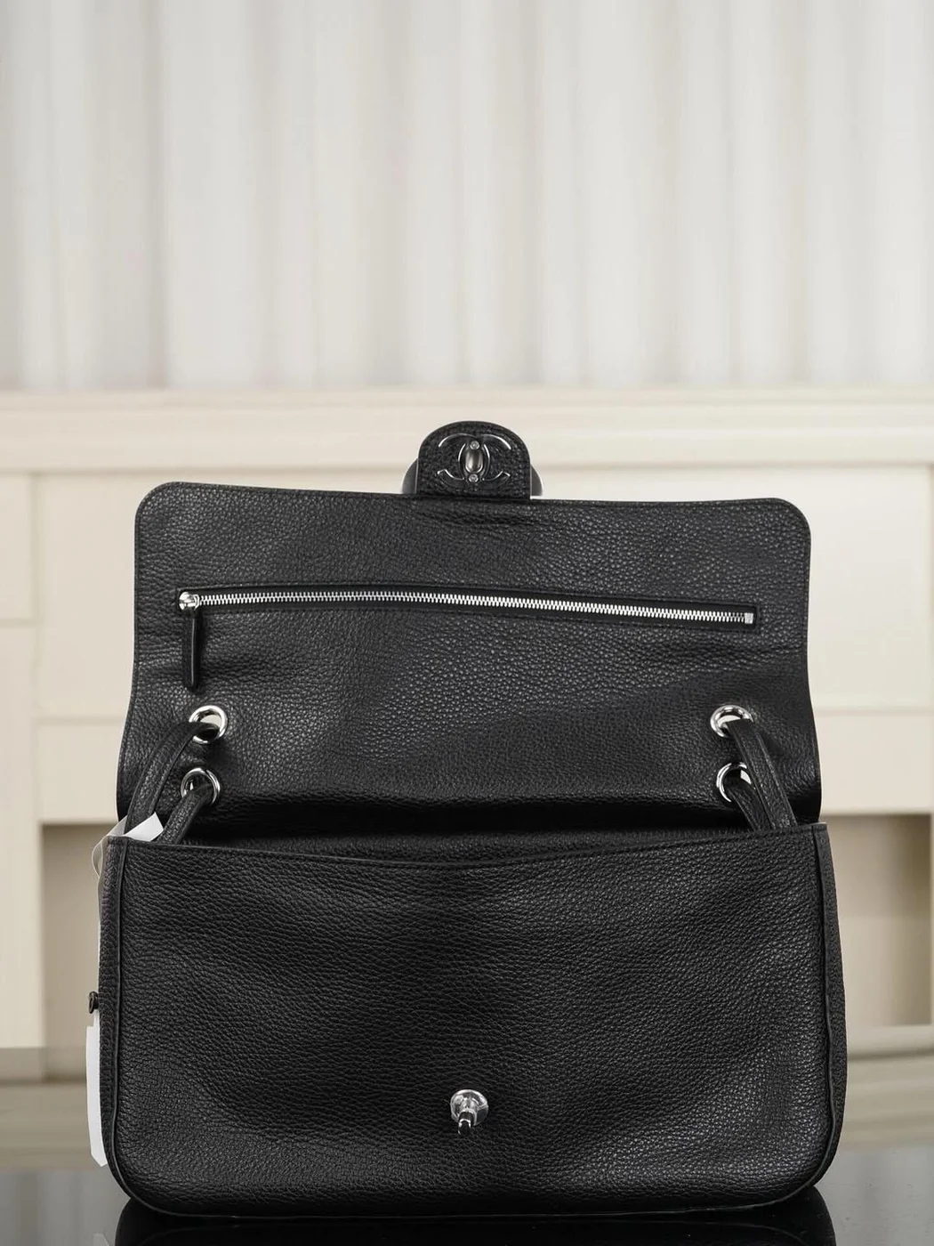 Chanel Maxi Flap 32 Black Silver Hradware Bag product view 5