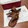 Valentino Women Brown Leather Studded Sandals product view 5