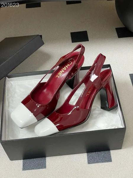 Chanel Slingback Heels Red White product photo