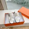 Hermès Women White Leather Buckle Sandals product view 3