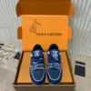 Louis Vuitton Women Navy Canvas Leather Sneakers product view 1