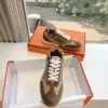 Hermès Women Brown Suede Sneakers product view 4