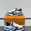 Louis Vuitton Men White And Navy Leather Sneakers product view 4