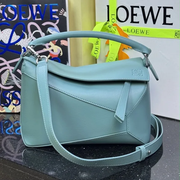 Loewe Puzzle Bag in a light blue product photo
