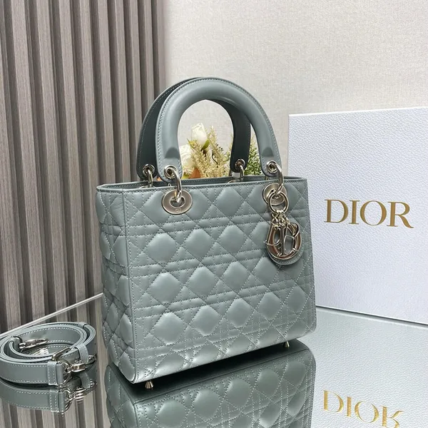 Dior Medium Lady Dior Bag — Gray-Green product view 2