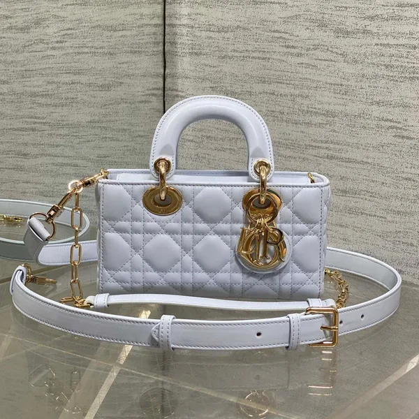 Dior Small Lady D‑Joy Bag 19 In Light Blue Gold Hardware product photo