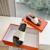 Hermès Women White Leather Wooden Sole Sandals product view 3