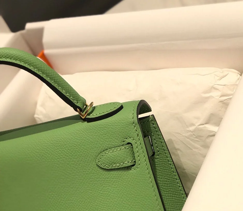 Hermès Minikelly 20 Green Gold Hardware Bag product view 5