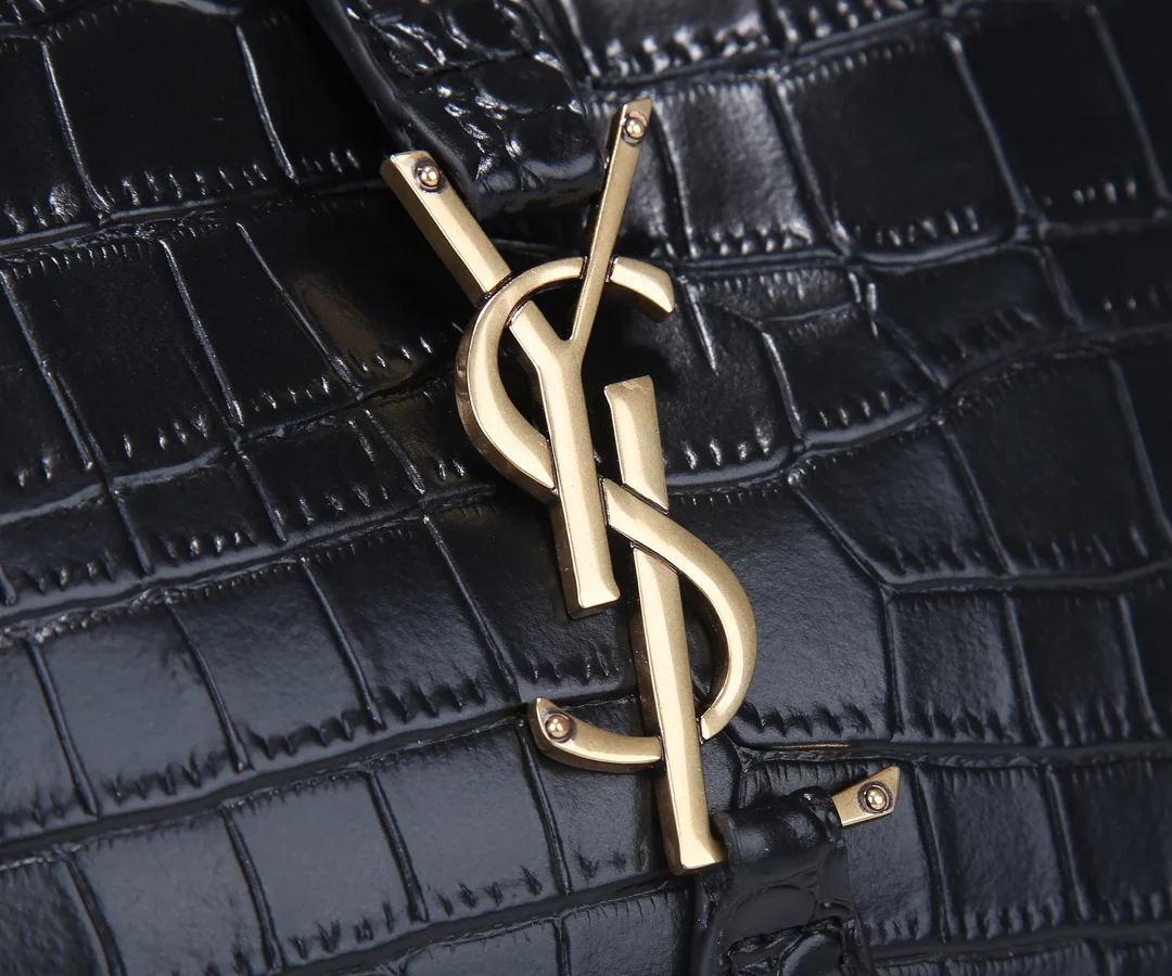 Saint Laurent Black Crocodile shoulder bag product view 4