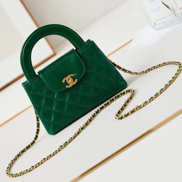 Chanel Kelly Mini 19 Bag In Green Forest Calfskin product photo