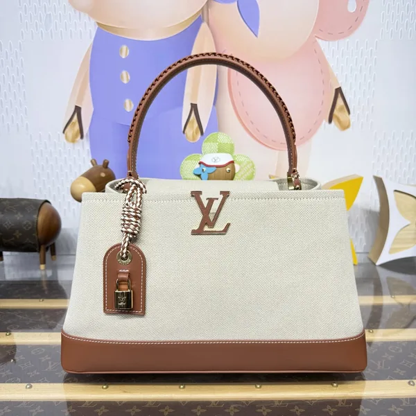 Louis Vuitton Capucines Weekender Bag Tan Canvas product photo