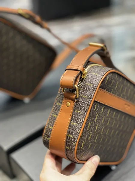 Saint Laurent Canvas Smooth Calfskin Le Monogramme Camera Bag Chestnut product view 3