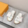 Louis Vuitton Women White Leather Multicolor Logo Mules product view 4