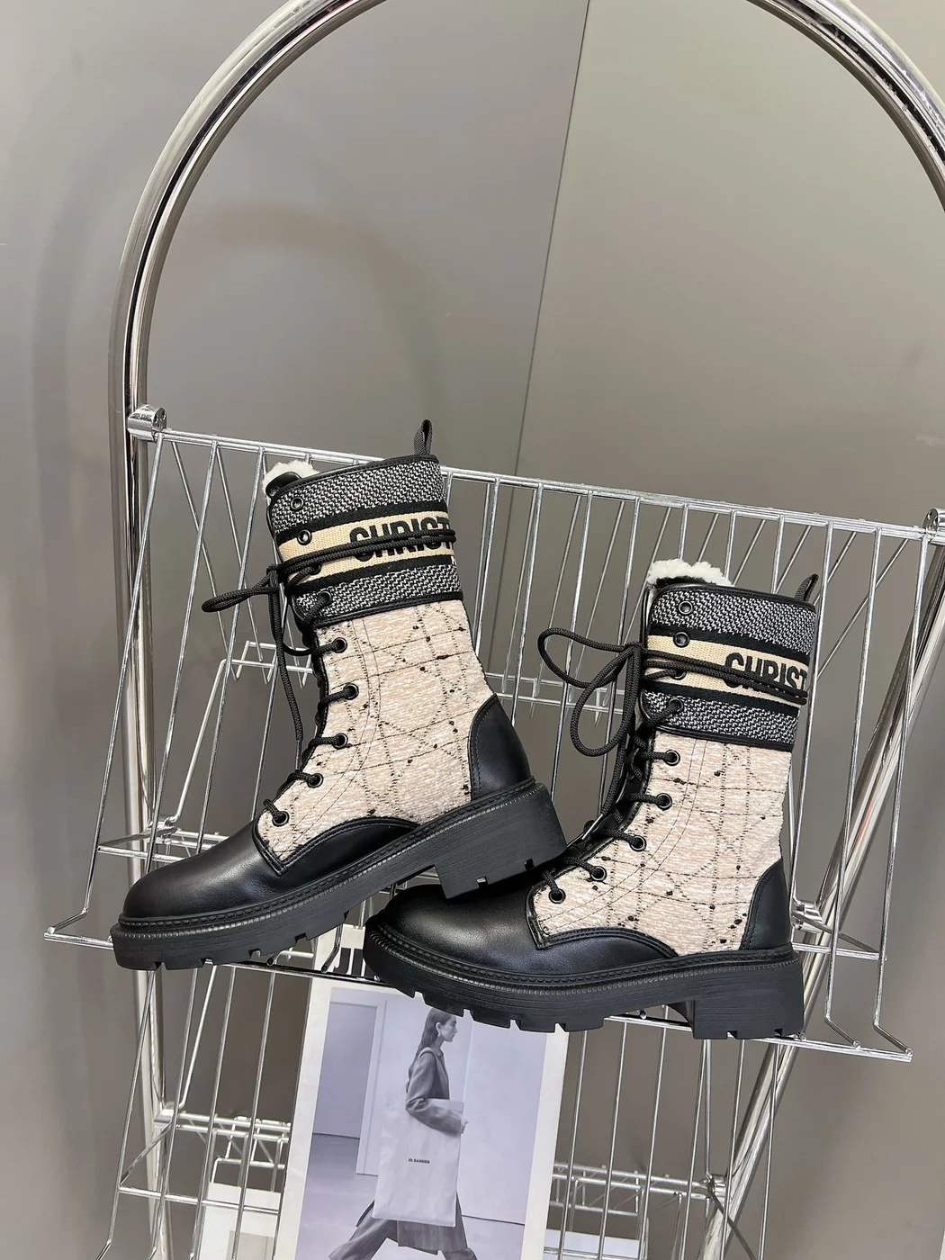 Dior D-Major ankle boots in black calfskin product view 4
