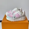 Louis Vuitton Men White Pink Leather Sneakers product view 3