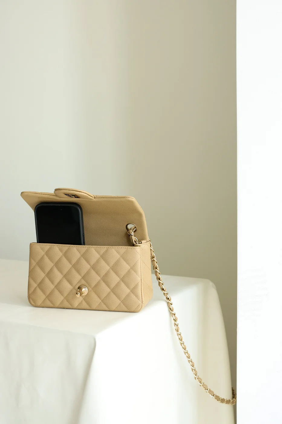 Chanel Classic Handbag Flap Mini Woman’s Beige 20 cm product view 7