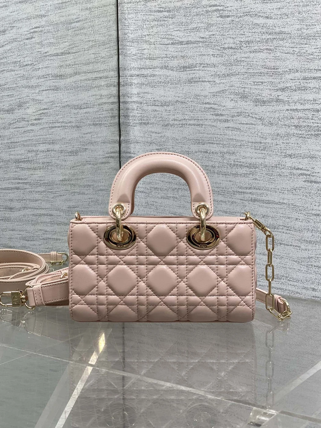 Dior Micro Lady D-Joy 19 In Black Calfskin Gold Hardware Bag product view 6
