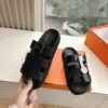 Hermès Women Black Leather Sandals — H-Strap Slides product view 6