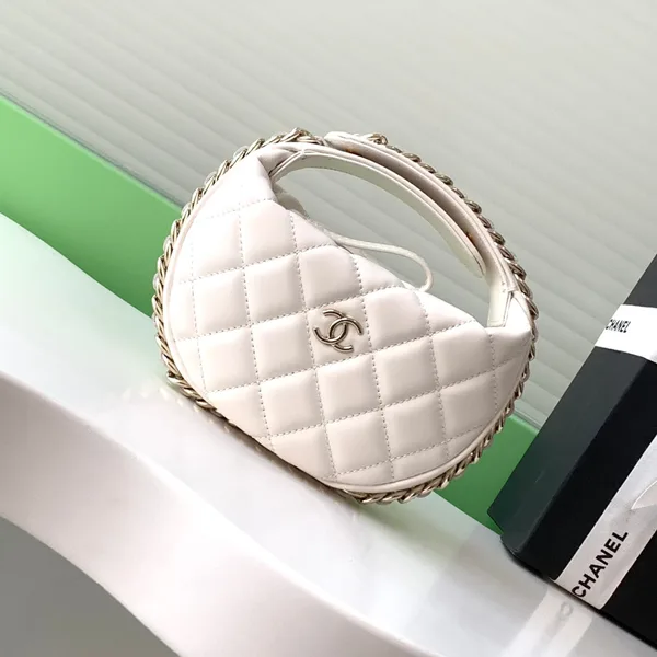 Chanel 23C white hula hoop clutch product photo