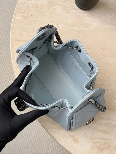Chanel 25 Mini Blue Ruthenium Hardware Bag product view 6
