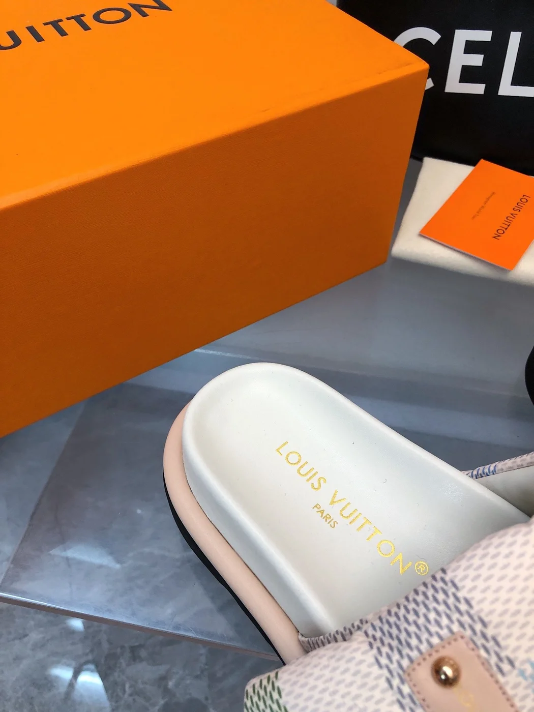 Louis Vuitton Women Multi Color Patterned Fabric Slippers product view 5