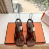 Hermès Women Brown Sandals — Buckle-Detail T-Strap product view 1