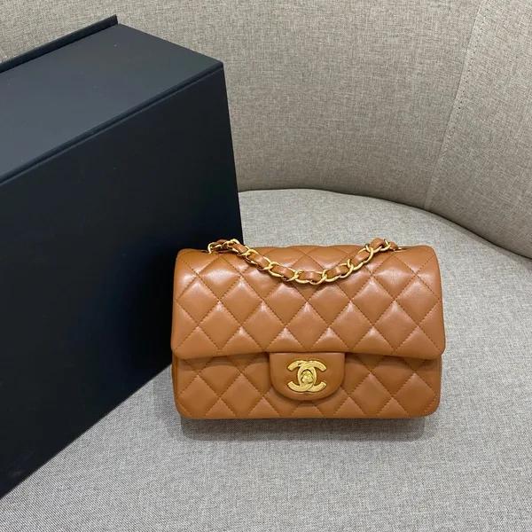 Chanel Flap Bag 20 cm Caramel Lambskin Gold Hardware product view 8