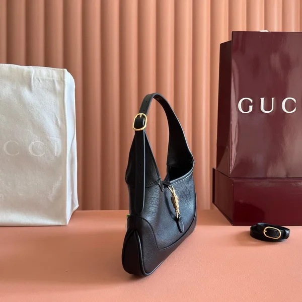 Gucci 26S Jackie Slim Shoulder Bag 27 In Black Calfskin product view 2