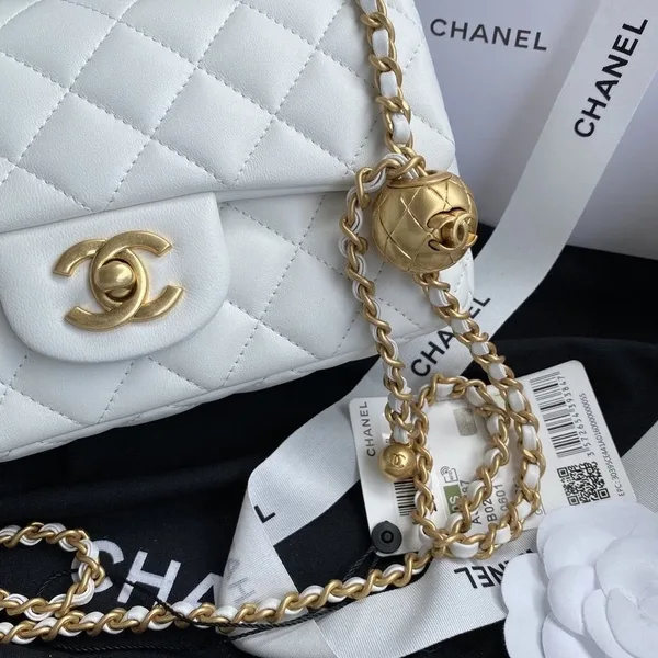 Chanel White Pearl Crush Mini Flap Bag product view 6