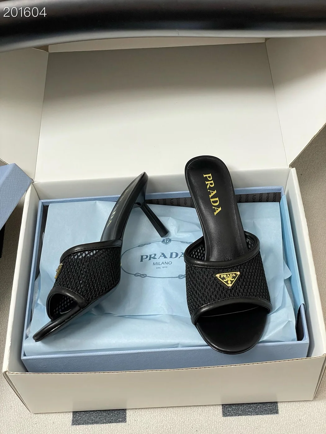 Prada Heeled Slides Black product view 1