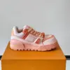 Louis Vuitton Men Leather and Mesh Sneakers — Coral Pink product view 6