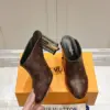 Louis Vuitton Women Brown Leather Mules — Plain Slip-On Style product view 4