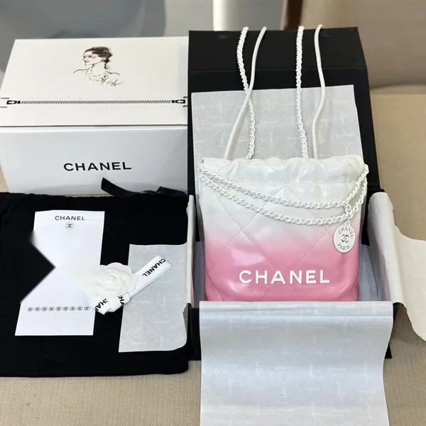 Chanel Handbag 22 Mini Mix White Pink Woman’s 20 cm product photo