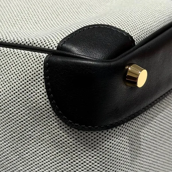 Hermès Quadrille Birkin 30 In Black Swift White Toile Canvas Bag product view 8