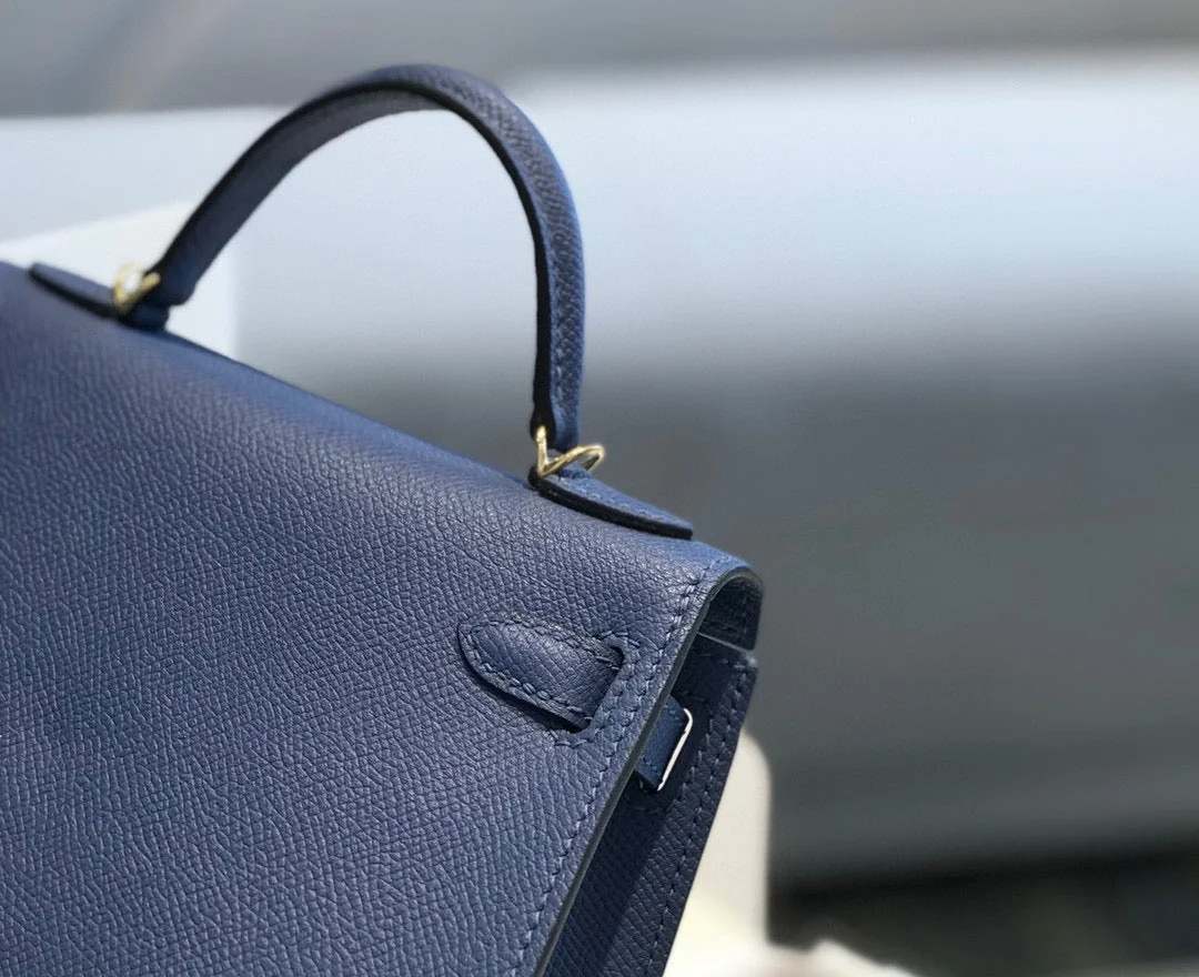 Hermès Mini Kelly Blue with gold-tone hardware Bag product view 5
