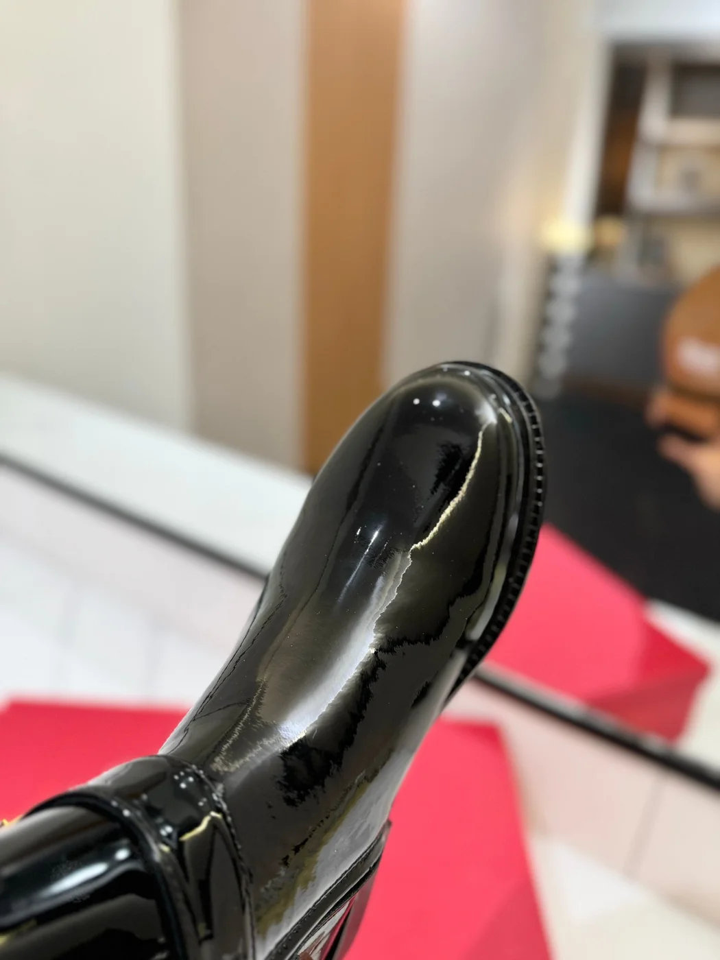 Valentino Women Black Patent Leather Tall Boots product view 2