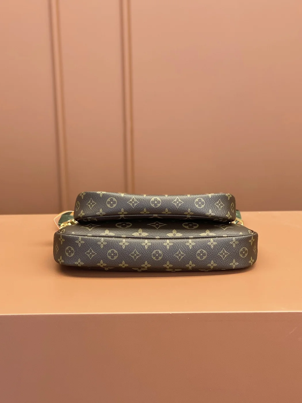 Louis Vuitton Multi Pochette Bag Brown Monogram with Green Strap product view 4